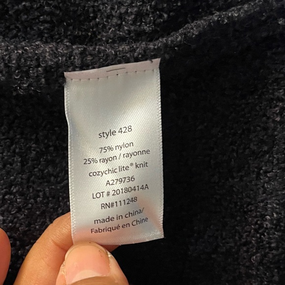 Barefoot Dreams Cozychic Lite Long Cardigan XS 428 Black Comfort Soft Loungewear - Picture 6 of 8